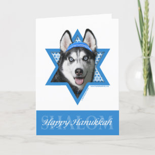 Cartes Pour Fêtes Annuelles Hanukkah Star of David - Siberian Husky