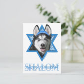 Cartes Pour Fêtes Annuelles Hanukkah Star of David - Siberian Husky (Debout devant)