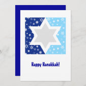 Cartes Pour Fêtes Annuelles Hanukkah Star of David Snowflake (Devant / Derrière)