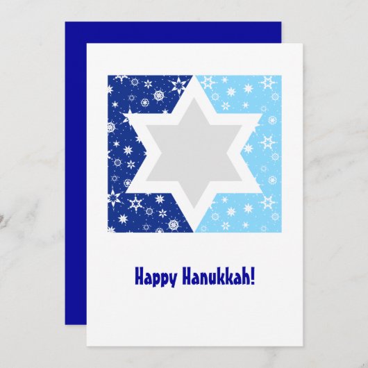 Cartes Pour Fêtes Annuelles Hanukkah Star of David Snowflake (Devant / Derrière)