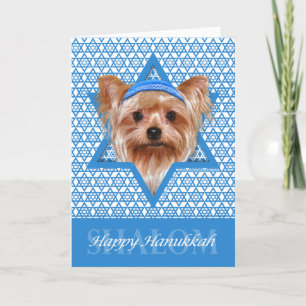 Cartes Pour Fêtes Annuelles Hanukkah Star of David - Yorkshire Terrier