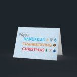 Cartes Pour Fêtes Annuelles Hanukkah, Thanksgiving, Christmas Card<br><div class="desc">Interfaith card perfect for Hanukkah,  Thanksgiving,  and Christmas.</div>