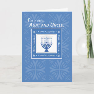 Cartes Pour Fêtes Annuelles Hanukkah Wishes Blue Menorah