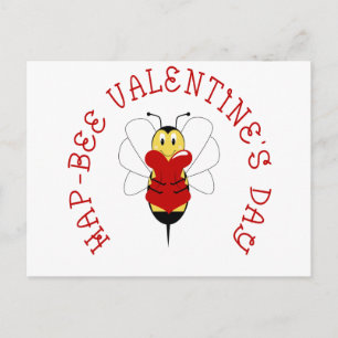 Cartes Pour Fêtes Annuelles Hap-bee Valentine's Day Postcard