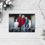 Cartes Pour Fêtes Annuelles happholiday familday christholiday<br><div class="desc">A modern with bold text and faux gold foil script lettering. Feel free to personalize the holiday image photo and text.</div>