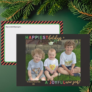 Cartes Pour Fêtes Annuelles Happiest Holidays & A Joyful New Year Photo