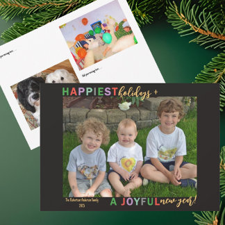 Cartes Pour Fêtes Annuelles Happiest Holidays & A Joyful New Year Photos