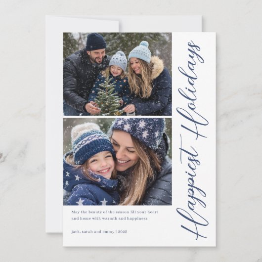 Cartes Pour Fêtes Annuelles Happiest Holidays Snowflake Photo Card (Devant)