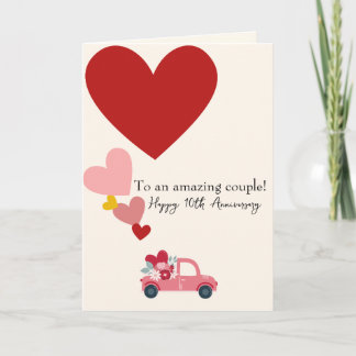 Cartes Pour Fêtes Annuelles Happy 10th Anniversary love & Joy Anniversary Card