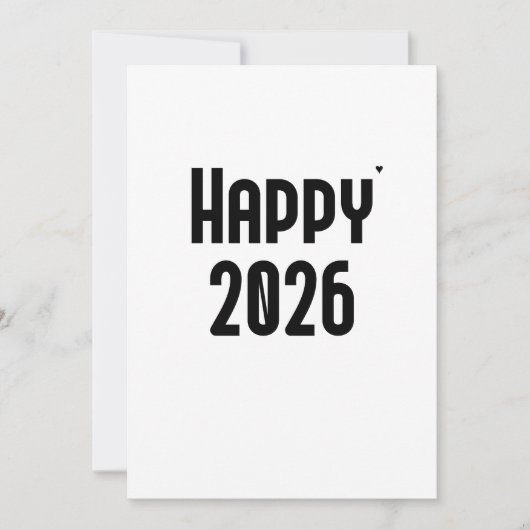 Cartes Pour Fêtes Annuelles Happy 2026 - minimalistic typography card (Devant)