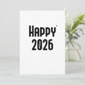 Cartes Pour Fêtes Annuelles Happy 2026 - minimalistic typography card (Debout devant)