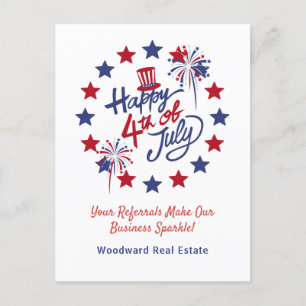 Cartes Pour Fêtes Annuelles Happy 4 juillet référent Marketing immobilier