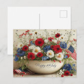 Cartes Pour Fêtes Annuelles Happy 4th of July (Devant / Derrière)