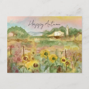Cartes Pour Fêtes Annuelles Happy Autumn Ranch Desert Paysage Sunset