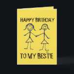 CARTES POUR FÊTES ANNUELLES HAPPY BIRTHDAY BESTIE BBF GREETING CARDS<br><div class="desc">HAPPY BIRTHDAY BESTIE GREETING CARD. INSIDE READS: MAY ALL OF YOUR DREAMS COME TRUE.</div>