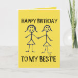 CARTES POUR FÊTES ANNUELLES HAPPY BIRTHDAY BESTIE BBF GREETING CARDS<br><div class="desc">HAPPY BIRTHDAY BESTIE GREETING CARD. INSIDE READS: MAY ALL OF YOUR DREAMS COME TRUE.</div>