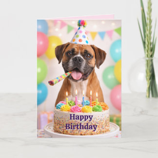 Cartes Pour Fêtes Annuelles Happy Birthday Niece Cute Boxer Dog 