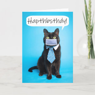 Cartes Pour Fêtes Annuelles Happy Boss's Day Cat Talking Through Face Mask