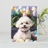 Cartes Pour Fêtes Annuelles Happy Easter Bichon Frise (Debout devant)