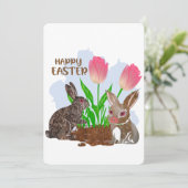 Cartes Pour Fêtes Annuelles Happy Easter Bunny (Debout devant)