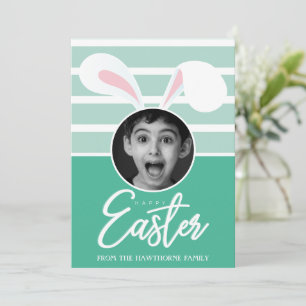 Cartes Pour Fêtes Annuelles "Happy Easter" Custom Photo Easter Bunny Ears