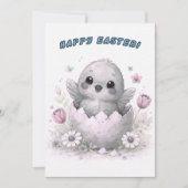 Cartes Pour Fêtes Annuelles Happy Easter Cute Baby Chick Hatching Egg Spring (Devant)