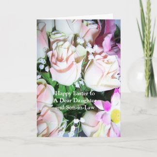Cartes Pour Fêtes Annuelles Happy Easter Daughter And Son-in-Law Card Roses
