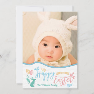 Cartes Pour Fêtes Annuelles Happy Easter Easter Egg Bunny Photo Holiday Card