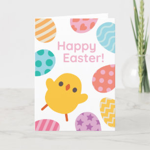 Cartes Pour Fêtes Annuelles Happy Easter! Excited Yellow Baby Chick