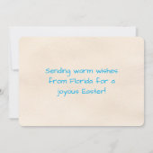 Cartes Pour Fêtes Annuelles Happy Easter Flamingo Easter Egg Hunt on Beach (Dos)