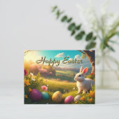 Cartes Pour Fêtes Annuelles Happy Easter in a Spring Landscape (Debout devant)