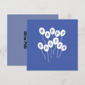Cartes Pour Fêtes Annuelles Happy Easter Key Blanc et Bleu Ballons Nice (Devant / Derrière)