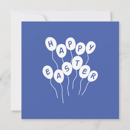 Cartes Pour Fêtes Annuelles Happy Easter Key Blanc et Bleu Ballons Nice (Devant)
