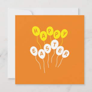 Cartes Pour Fêtes Annuelles Happy Easter Key Blanc et Jaune Ballons Nice