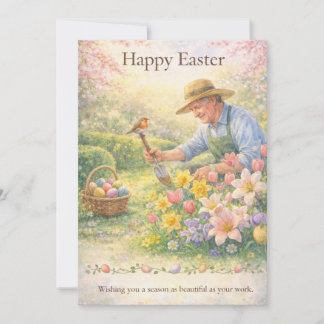 Cartes Pour Fêtes Annuelles Happy Easter Landscaper Gardener Occupation