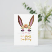 Cartes Pour Fêtes Annuelles Happy Easter Princess Bunny Face (Debout devant)