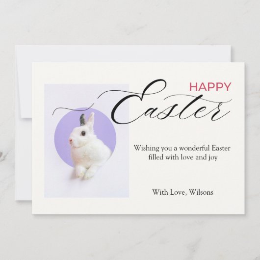 Cartes Pour Fêtes Annuelles Happy Easter with a Cute Bunny (Devant)
