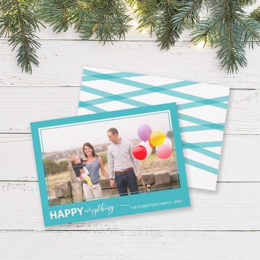 Cartes Pour Fêtes Annuelles Happy Everything Bold and Script Holiday Photo