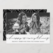 Cartes Pour Fêtes Annuelles Happy Everything Modern manuscrit script photo (Devant / Derrière)