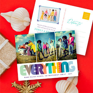 Cartes Pour Fêtes Annuelles Happy Everything Typographie colorée Photo moderne