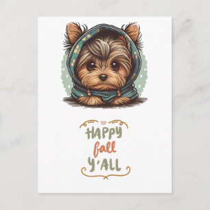 Cartes Pour Fêtes Annuelles Happy Fall Y'all Yorkshire Terrier Sweat - shirt à