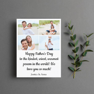 Cartes Pour Fêtes Annuelles happy fête des pères 4 photos collage minimaliste