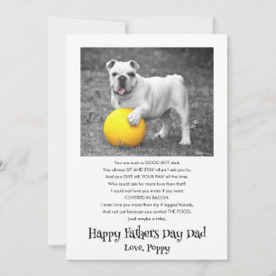 Cartes Pour Fêtes Annuelles Happy Fête des pères Custom Chien Photo Drôle