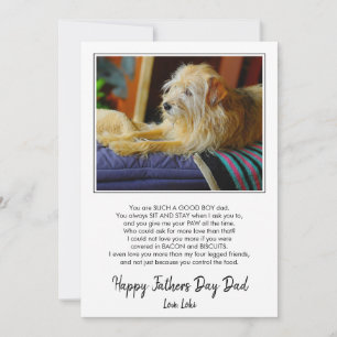 Cartes Pour Fêtes Annuelles Happy Fête des pères Custom Chien Photo Drôle