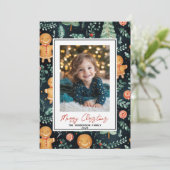 Cartes Pour Fêtes Annuelles Happy Gingerbread Man Custom Christmas Nom photo (Debout devant)