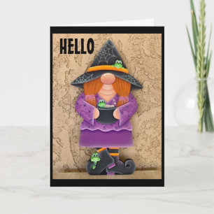 CARTES POUR FÊTES ANNUELLES HAPPY GNOME DIT "BONJOUR" À REMERCIER "VOUS" 