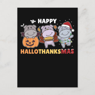 Cartes Pour Fêtes Annuelles Happy Hallothanksmas Hippos Christmas Hippo