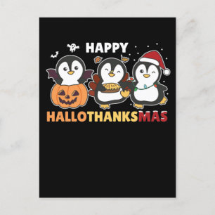 Cartes Pour Fêtes Annuelles Happy Hallothanksmas Penguins Christmas Penguin