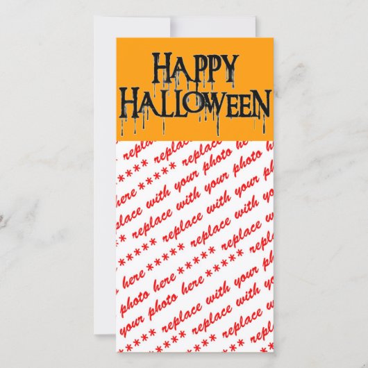 Cartes Pour Fêtes Annuelles Happy Halloween Drippy Texte Image (Devant)