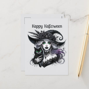 Cartes Pour Fêtes Annuelles Happy Halloween éffrayant sorcière personnalisable